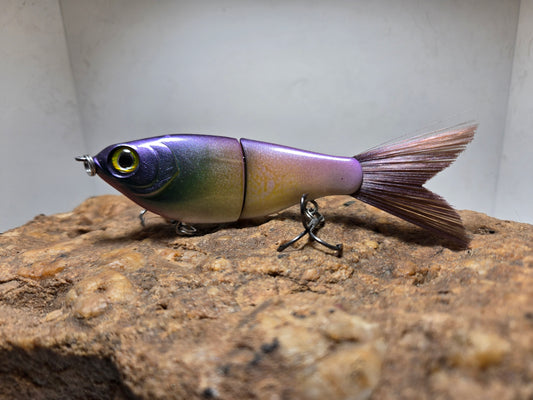 Mimic Glide our custom painted Glide baits 5" 1/2oz Purple Shad