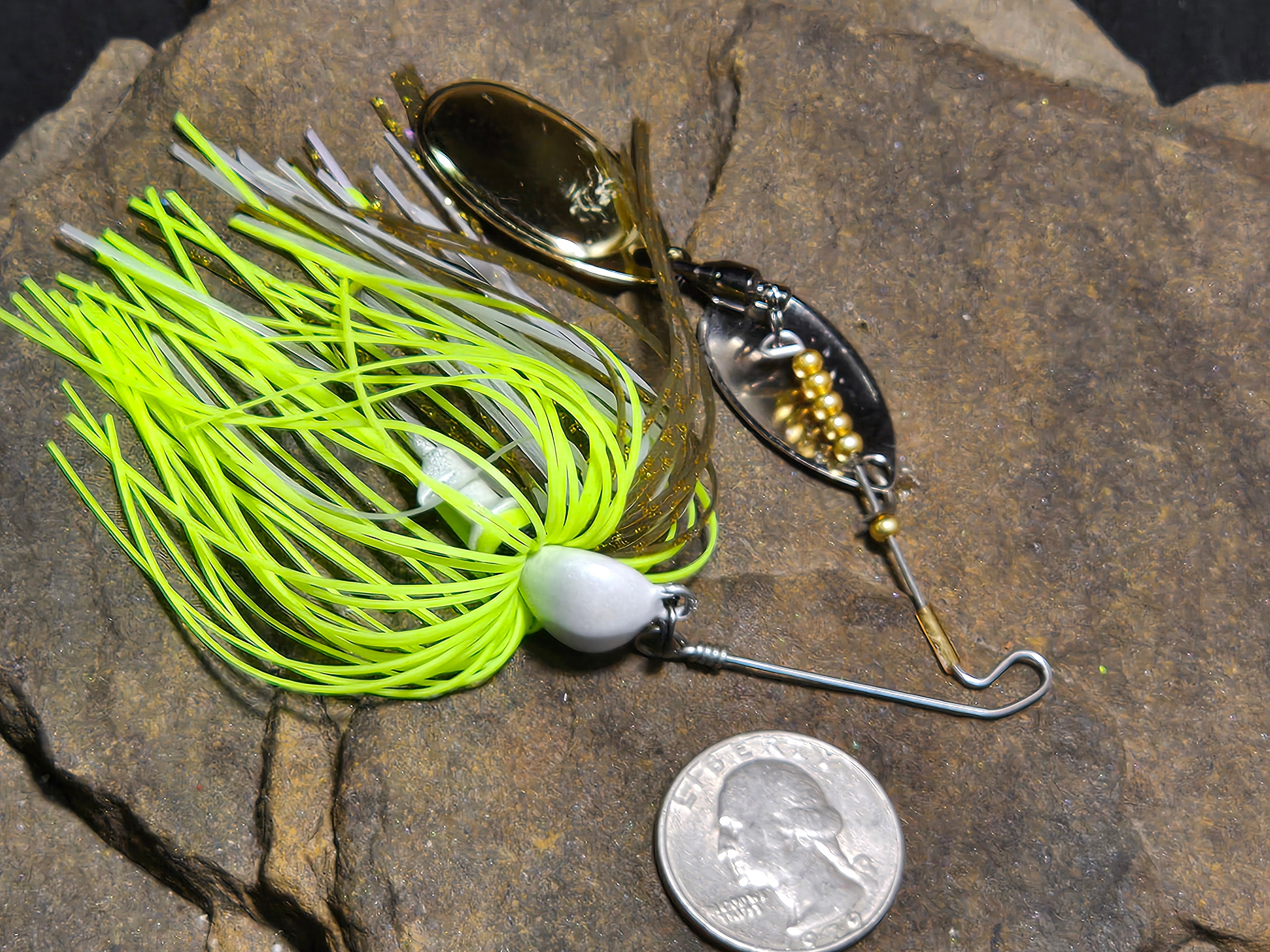 Micro Spin Short Arm 1/4oz Chartreuse Gold
